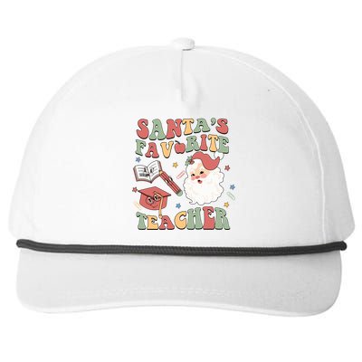 Retro Teacher Christmas Santas Favorite Teacher Holiday Xmas Great Gift Snapback Five-Panel Rope Hat