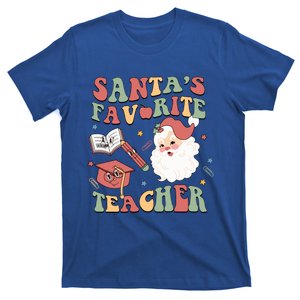 Retro Teacher Christmas Santas Favorite Teacher Holiday Xmas Great Gift T-Shirt