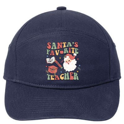 Retro Teacher Christmas Santas Favorite Teacher Holiday Xmas Great Gift 7-Panel Snapback Hat