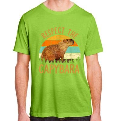 Respect The Capybara Animal Funny Capybara Lover Adult ChromaSoft Performance T-Shirt