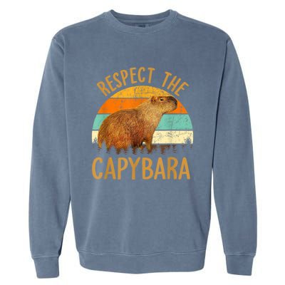 Respect The Capybara Animal Funny Capybara Lover Garment-Dyed Sweatshirt