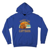 Respect The Capybara Animal Funny Capybara Lover Hoodie