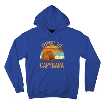 Respect The Capybara Animal Funny Capybara Lover Hoodie