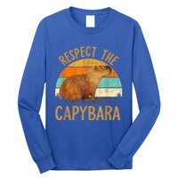 Respect The Capybara Animal Funny Capybara Lover Long Sleeve Shirt