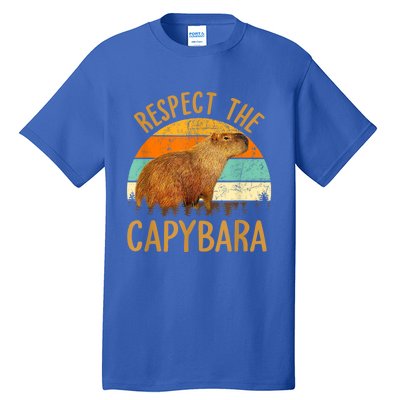 Respect The Capybara Animal Funny Capybara Lover Tall T-Shirt