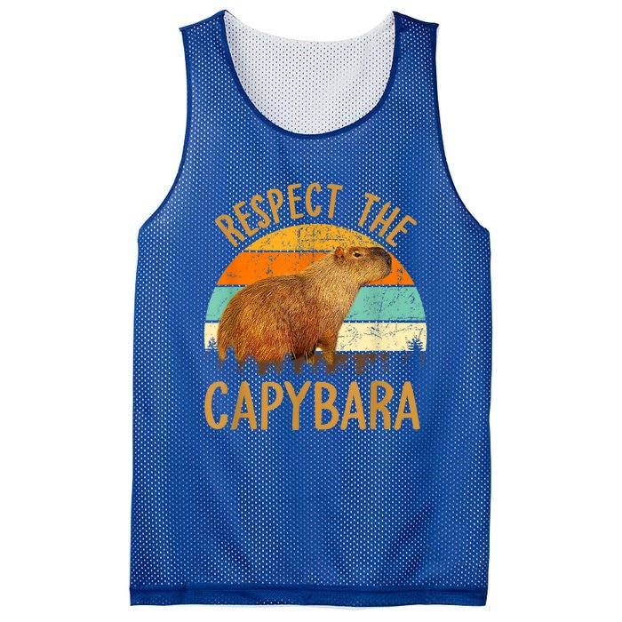 Respect The Capybara Animal Funny Capybara Lover Mesh Reversible Basketball Jersey Tank