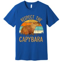 Respect The Capybara Animal Funny Capybara Lover Premium T-Shirt