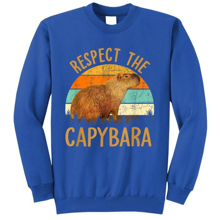 Respect The Capybara Animal Funny Capybara Lover Tall Sweatshirt