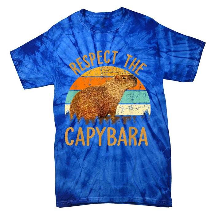 Respect The Capybara Animal Funny Capybara Lover Tie-Dye T-Shirt