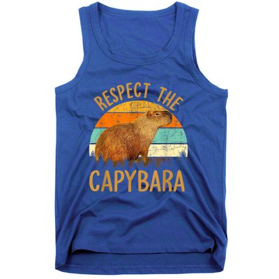 Respect The Capybara Animal Funny Capybara Lover Tank Top