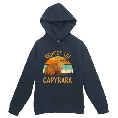 Respect The Capybara Animal Funny Capybara Lover Urban Pullover Hoodie