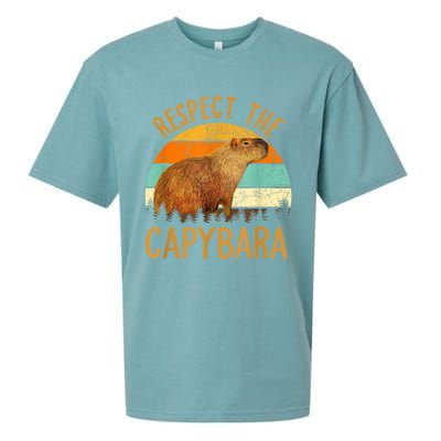 Respect The Capybara Animal Funny Capybara Lover Sueded Cloud Jersey T-Shirt