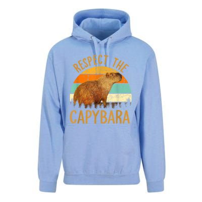 Respect The Capybara Animal Funny Capybara Lover Unisex Surf Hoodie