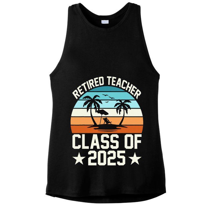 Retired Teacher Class Of 2025 Vintage School Retirement Ladies PosiCharge Tri-Blend Wicking Tank
