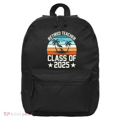 Retired Teacher Class Of 2025 Vintage School Retirement 16 in Basic Backpack