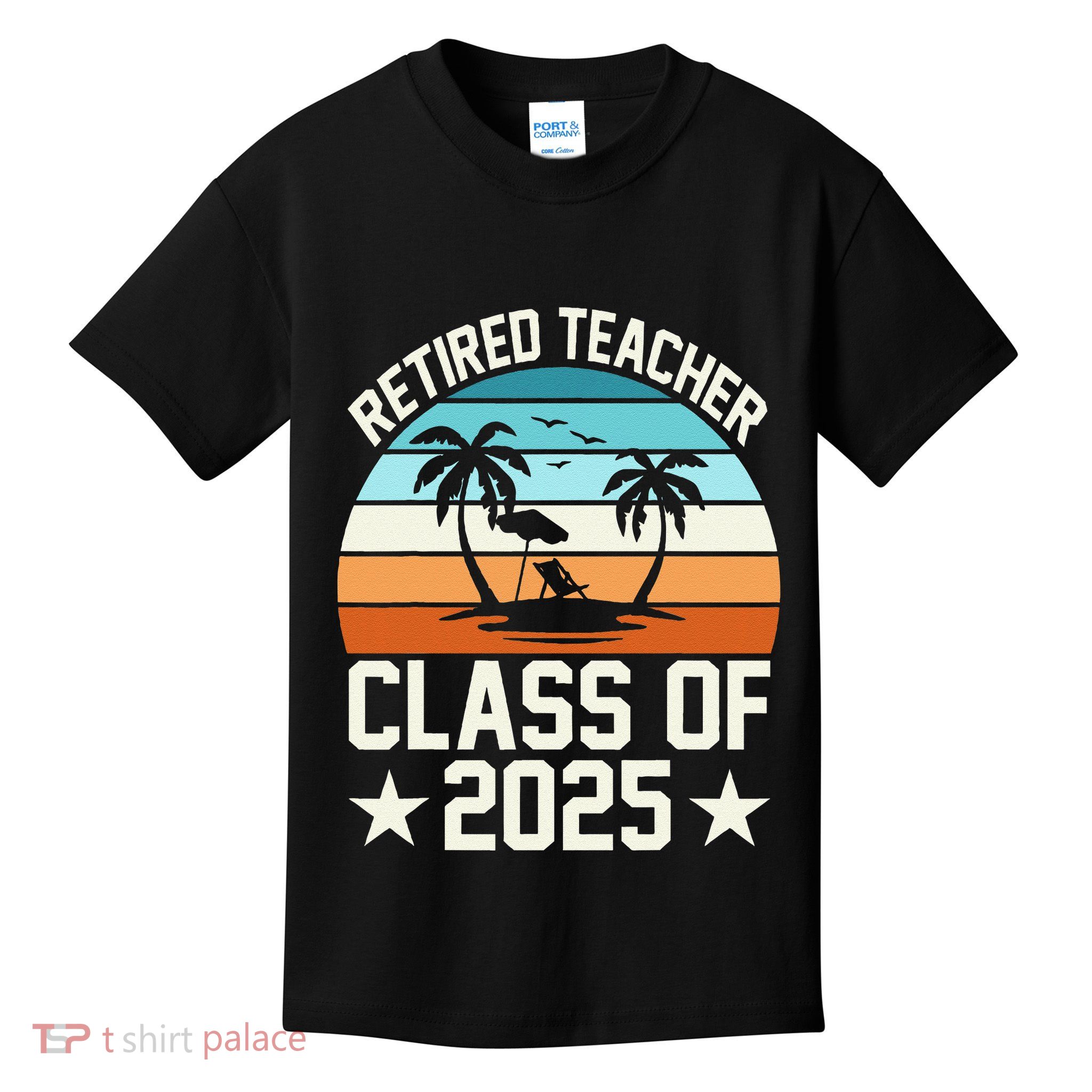 Retired Teacher Class Of 2025 Vintage School Retirement Kids T-Shirt