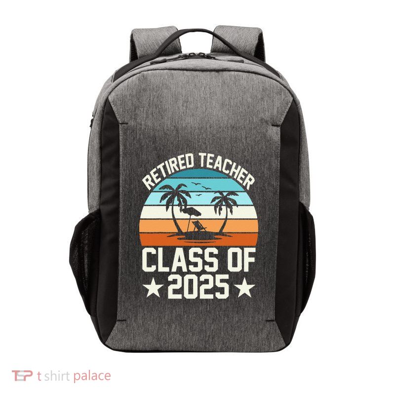 Retired Teacher Class Of 2025 Vintage School Retirement Vector Backpack