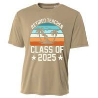 Retired Teacher Class Of 2025 Vintage School Retirement Cooling Performance Crew T-Shirt