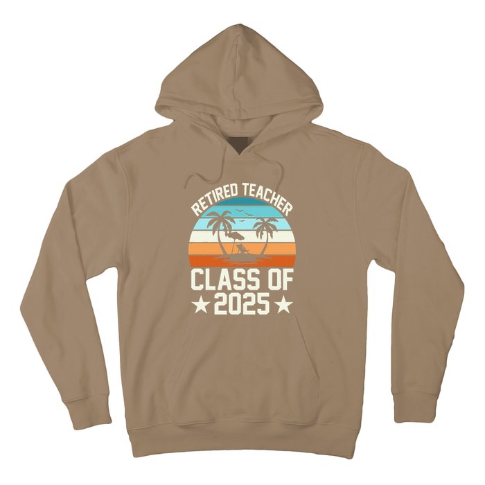 Retired Teacher Class Of 2025 Vintage School Retirement Hoodie