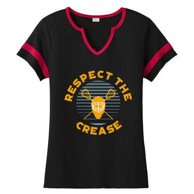 Respect The Crease Lacrosse Goalie Ladies Halftime Notch Neck Tee