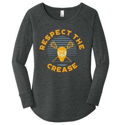 Respect The Crease Lacrosse Goalie Women's Perfect Tri Tunic Long Sleeve Shirt