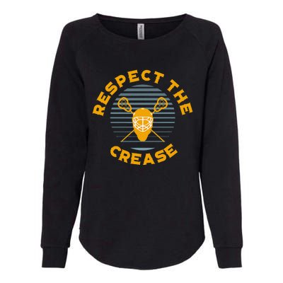 Respect The Crease Lacrosse Goalie Womens California Wash Sweatshirt