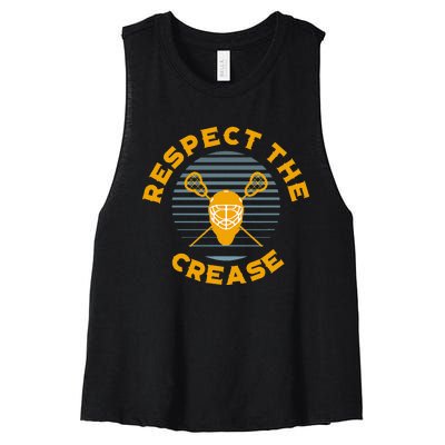 Respect The Crease Lacrosse Goalie Women's Racerback Cropped Tank