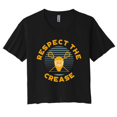 Respect The Crease Lacrosse Goalie Women's Crop Top Tee