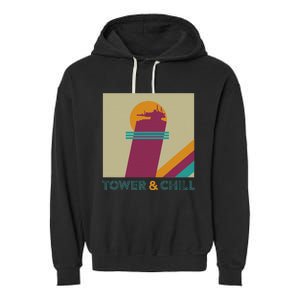 Retro Tower & Chill Gamer Titan Hunter Warlock Garment-Dyed Fleece Hoodie