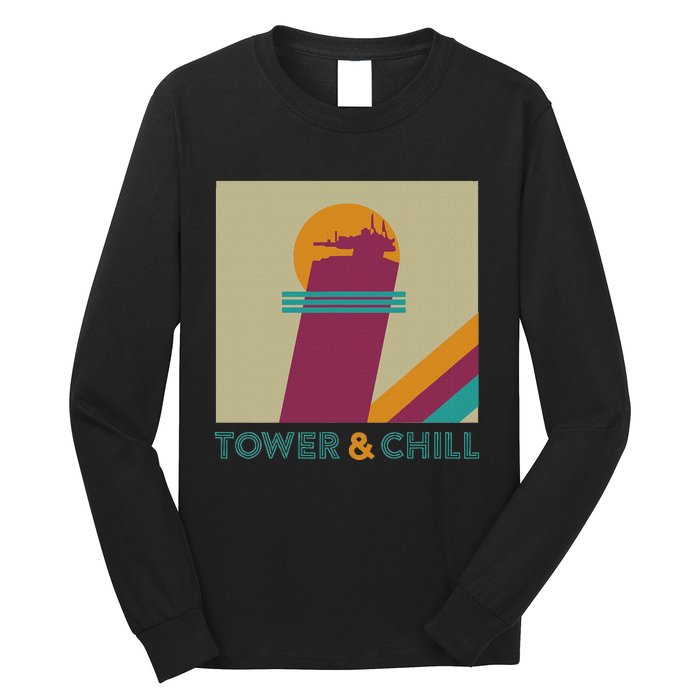 Retro Tower & Chill Gamer Titan Hunter Warlock Long Sleeve Shirt