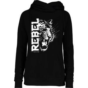 Rebel Tiger Cool Trendy Animal Womens Funnel Neck Pullover Hood