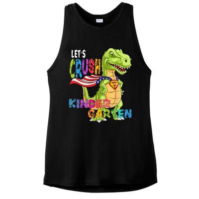 Ready To Crush Kindergarten 2035 Dinosaur Back To School Ladies PosiCharge Tri-Blend Wicking Tank