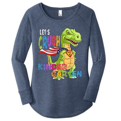 Ready To Crush Kindergarten 2035 Dinosaur Back To School Women's Perfect Tri Tunic Long Sleeve Shirt