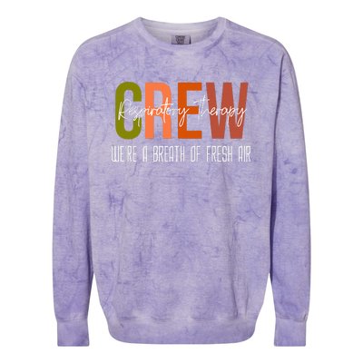 Respiratory Therapist Crew Pulmonary Colorblast Crewneck Sweatshirt