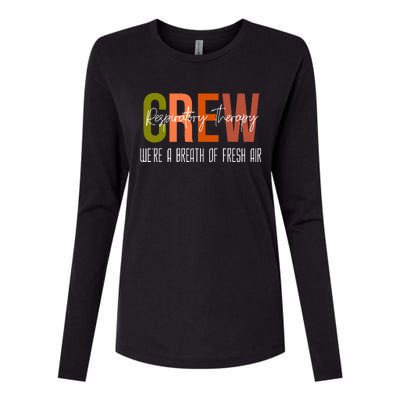 Respiratory Therapist Crew Pulmonary Womens Cotton Relaxed Long Sleeve T-Shirt