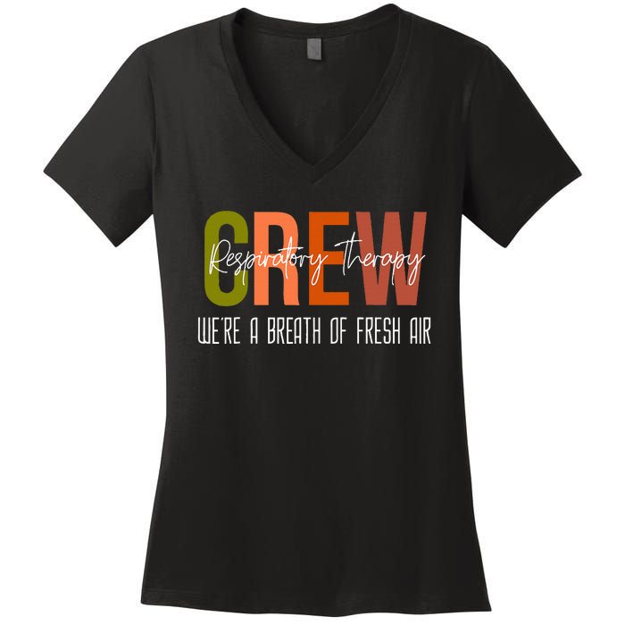 Respiratory Therapist Crew Pulmonary Women's V-Neck T-Shirt