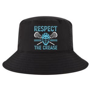 Respect The Crease Funny Lacrosse Player Lax Goalie Cool Comfort Performance Bucket Hat