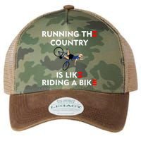 Running The Country Is Like Riding A Bike Biden Falling Meme Legacy Tie Dye Trucker Hat