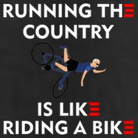 Running The Country Is Like Riding A Bike Biden Falling Meme 7 Panel Mesh Trucker Snapback Hat