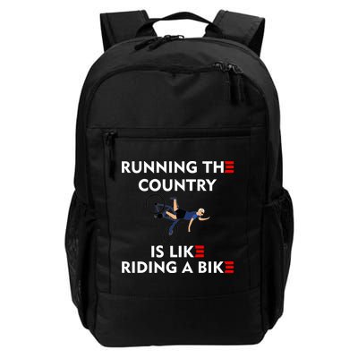 Running The Country Is Like Riding A Bike Biden Falling Meme Backpack