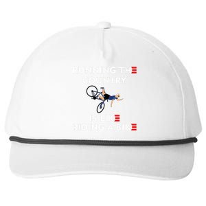 Running The Country Is Like Riding A Bike Biden Falling Meme Snapback Five-Panel Rope Hat