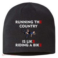 Running The Country Is Like Riding A Bike Biden Falling Meme Sustainable Beanie