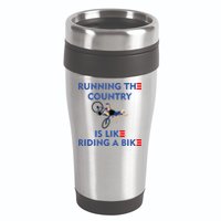 Running The Country Is Like Riding A Bike Biden Falling Meme 16oz Travel Tumbler
