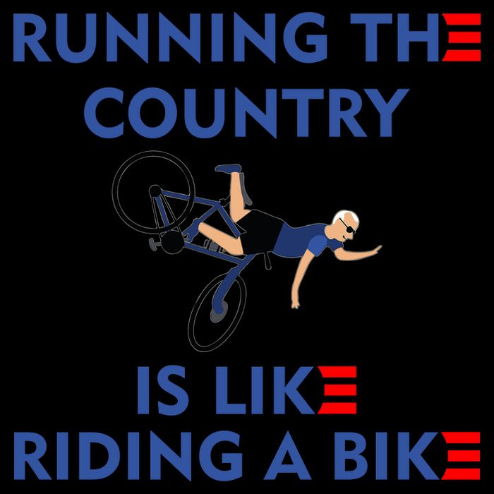 Running The Country Is Like Riding A Bike Biden Falling Meme 16oz Travel Tumbler