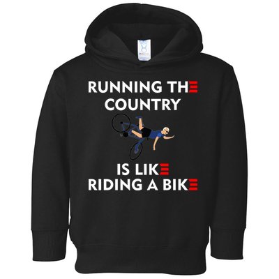 Running The Country Is Like Riding A Bike Biden Falling Meme Toddler Hoodie