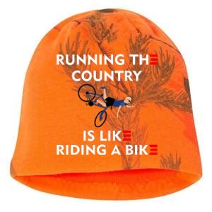 Running The Country Is Like Riding A Bike Biden Falling Meme Kati - Camo Knit Beanie