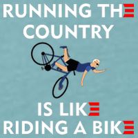 Running The Country Is Like Riding A Bike Biden Falling Meme Sueded Cloud Jersey T-Shirt