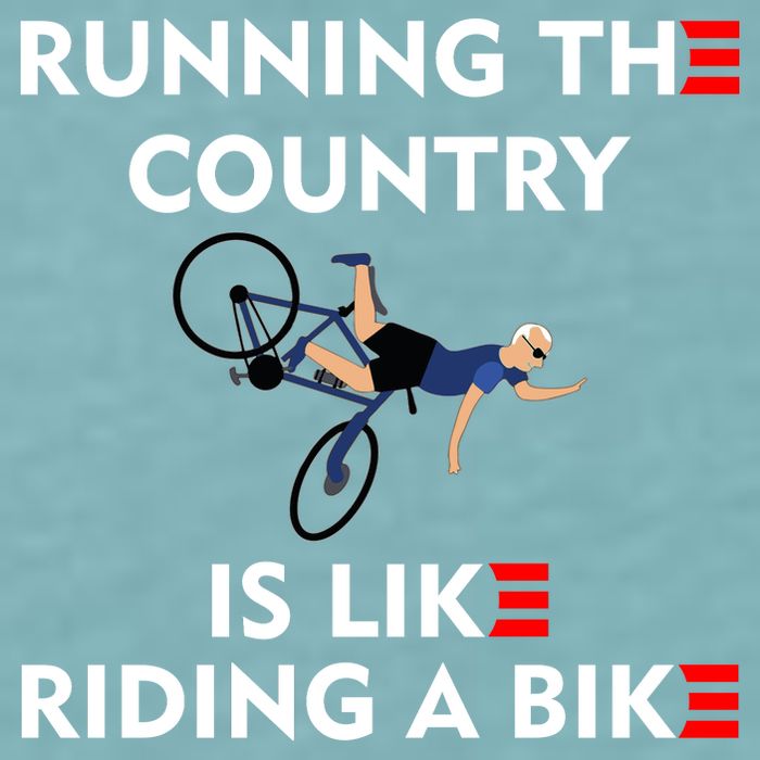 Running The Country Is Like Riding A Bike Biden Falling Meme Sueded Cloud Jersey T-Shirt