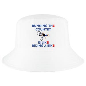 Running The Country Is Like Riding A Bike Biden Falling Meme Cool Comfort Performance Bucket Hat