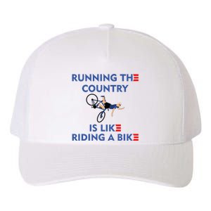 Running The Country Is Like Riding A Bike Biden Falling Meme Yupoong Adult 5-Panel Trucker Hat